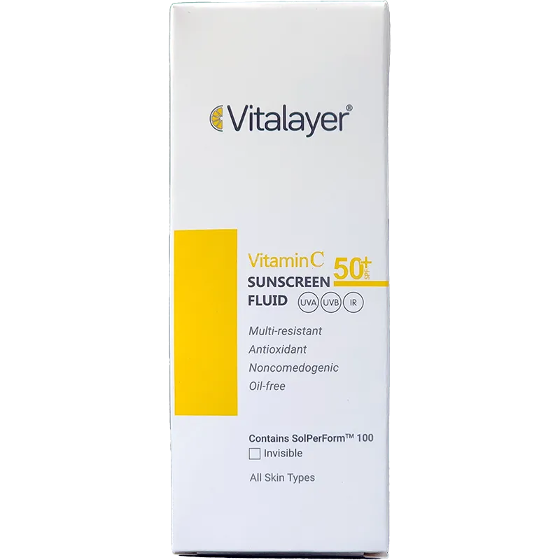 فلوئید ضد آفتاب بی رنگ ویتامین سی ویتالیر (50 میلی لیتر)