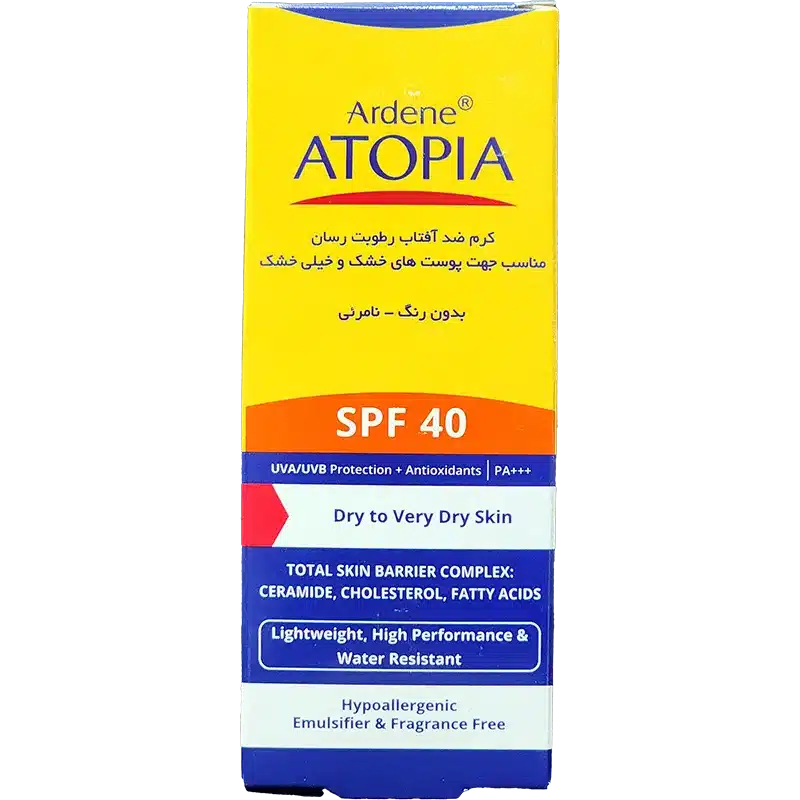 کرم ضد آفتاب SPF40 آتوپیا آردن مناسب پوست خشک و خیلی خشک (50 گرم)